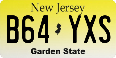 NJ license plate B64YXS