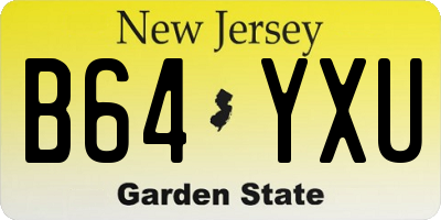 NJ license plate B64YXU