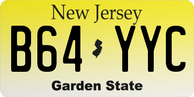 NJ license plate B64YYC