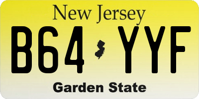 NJ license plate B64YYF