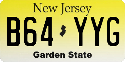NJ license plate B64YYG