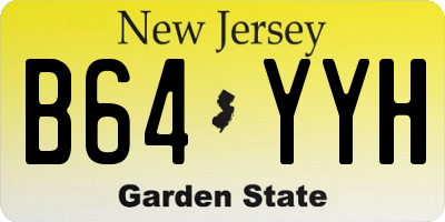 NJ license plate B64YYH