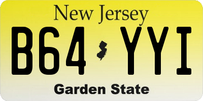 NJ license plate B64YYI