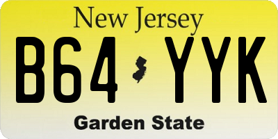 NJ license plate B64YYK