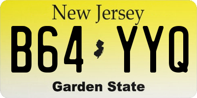 NJ license plate B64YYQ