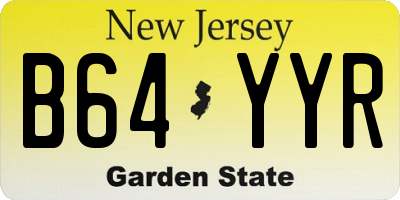 NJ license plate B64YYR