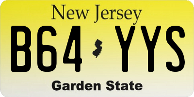 NJ license plate B64YYS