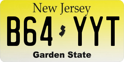 NJ license plate B64YYT