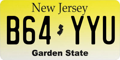 NJ license plate B64YYU