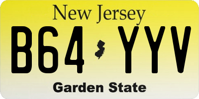 NJ license plate B64YYV