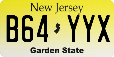 NJ license plate B64YYX