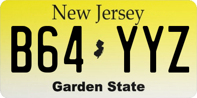 NJ license plate B64YYZ