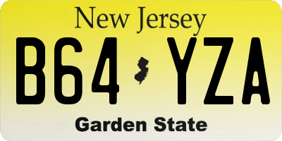 NJ license plate B64YZA