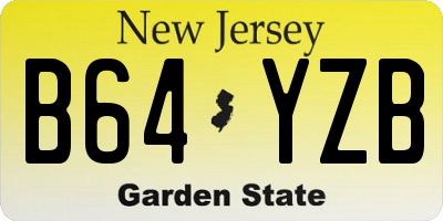 NJ license plate B64YZB