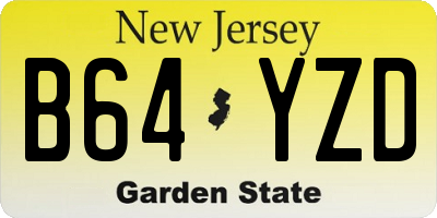 NJ license plate B64YZD