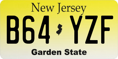 NJ license plate B64YZF