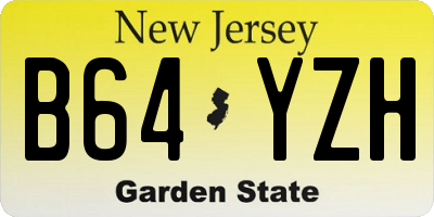 NJ license plate B64YZH