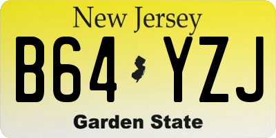 NJ license plate B64YZJ