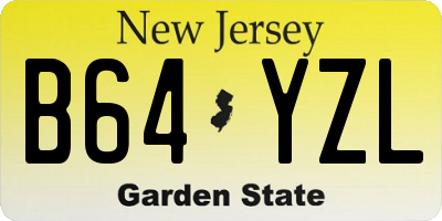 NJ license plate B64YZL