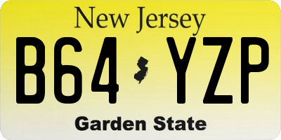 NJ license plate B64YZP