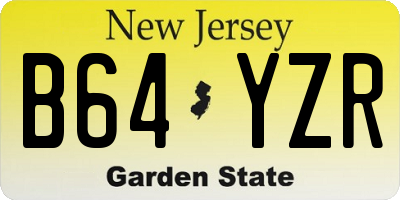 NJ license plate B64YZR