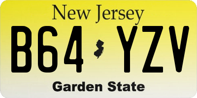 NJ license plate B64YZV