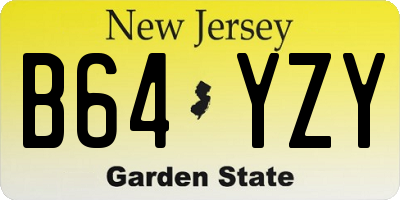 NJ license plate B64YZY
