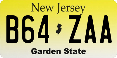 NJ license plate B64ZAA