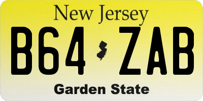 NJ license plate B64ZAB
