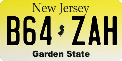 NJ license plate B64ZAH
