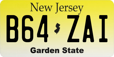 NJ license plate B64ZAI