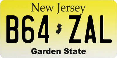 NJ license plate B64ZAL
