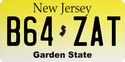 NJ license plate B64ZAT