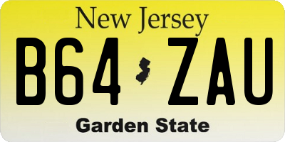 NJ license plate B64ZAU