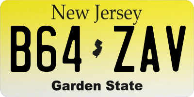 NJ license plate B64ZAV