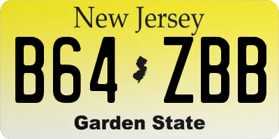 NJ license plate B64ZBB