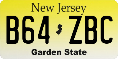 NJ license plate B64ZBC