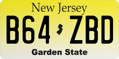 NJ license plate B64ZBD
