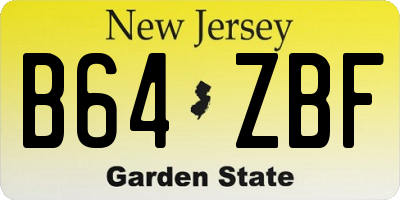 NJ license plate B64ZBF