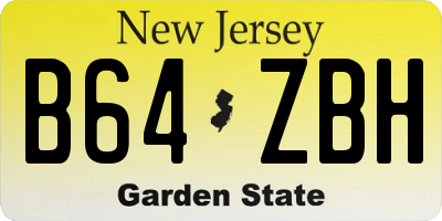 NJ license plate B64ZBH