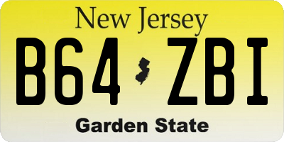 NJ license plate B64ZBI