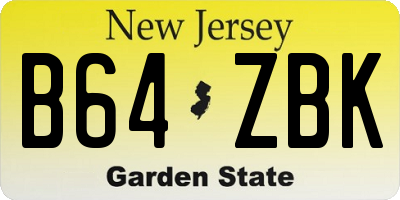 NJ license plate B64ZBK