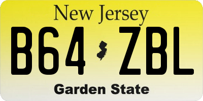 NJ license plate B64ZBL