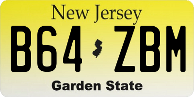 NJ license plate B64ZBM