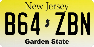 NJ license plate B64ZBN