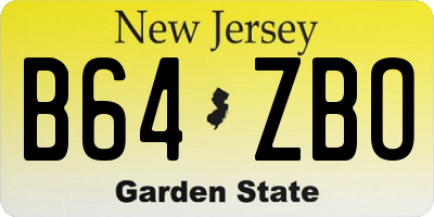 NJ license plate B64ZBO