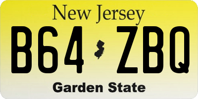 NJ license plate B64ZBQ