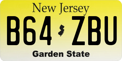 NJ license plate B64ZBU