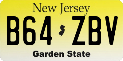 NJ license plate B64ZBV