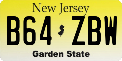 NJ license plate B64ZBW